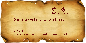 Demetrovics Urzulina névjegykártya